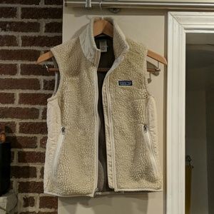 Retro Patagonia beige sherpa fleece vest